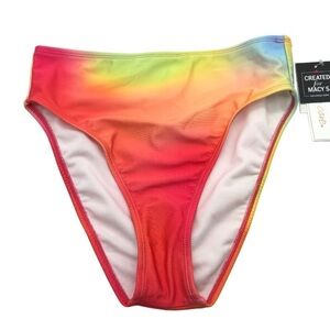 Salt & Cove High Waist Ombre Rainbow Swim Bottoms Junior Large NEW